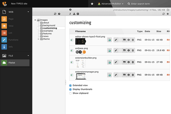 TYPO3+10屏幕截图3