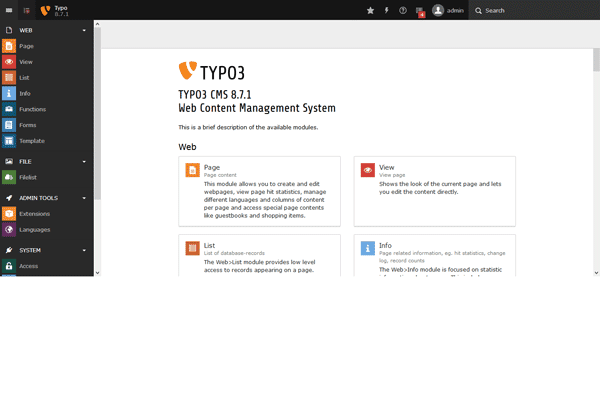 TYPO3屏幕截图6